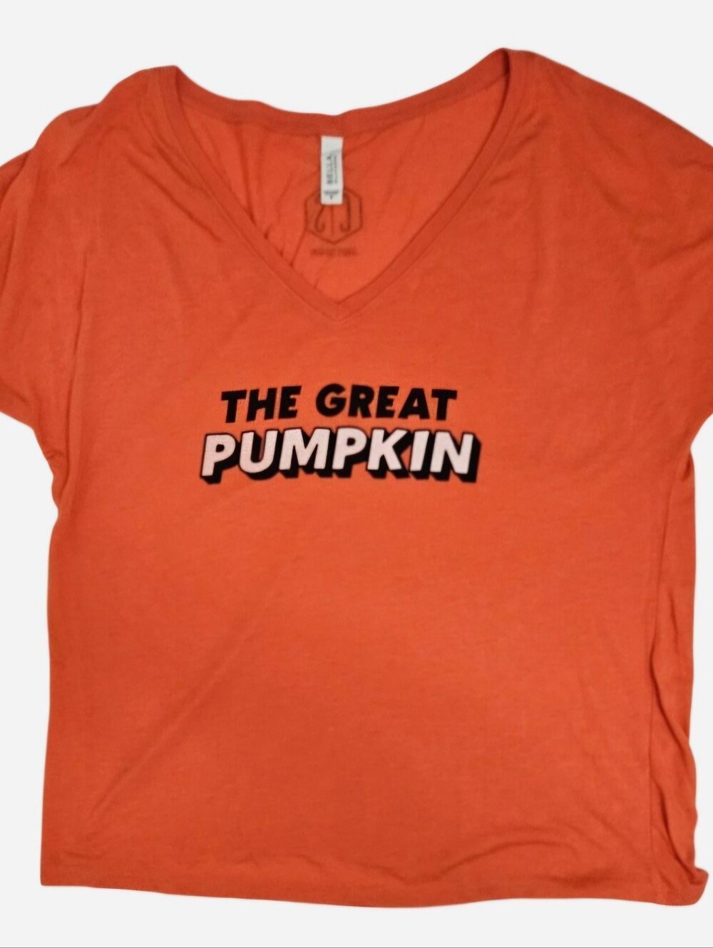Charlie Southern The Great Pumpkin V-Neck Tee Orange women's size Medium